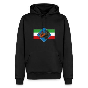Faravahar Zoroastrismus Simurgh Persien - Männer Premium Bio Hoodie - Schwarz - Vorne - Nico (187cm)