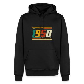 Anniversaire des années 1950 né dans les années 1950 rétro Vintage - Sweat à capuche Premium bio Homme - noir - Devant - Nico (187cm)