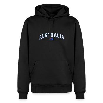 Design australien : un style emblématique pour tous les produits - Sweat à capuche Premium bio Homme - noir - Devant - Nico (187cm)