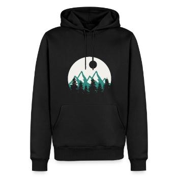 Travel - Männer Premium Bio Hoodie - Schwarz - Vorne - Nico (187cm)
