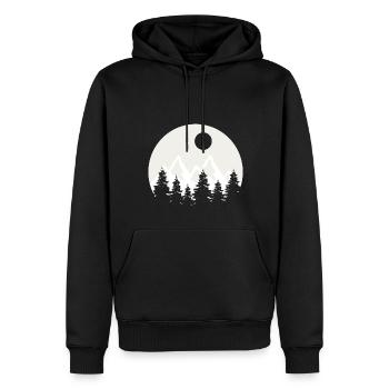 Travel - Männer Premium Bio Hoodie - Schwarz - Vorne - Nico (187cm)