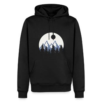 Travel - Männer Premium Bio Hoodie - Schwarz - Vorne - Nico (187cm)