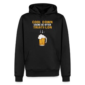 Triathlète de triathlon natation-cyclisme-course - Sweat à capuche Premium bio Homme - noir - Devant - Nico (187cm)