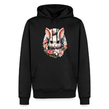 Hare - Men’s Premium Organic Hoodie - black - Front - Nico (187cm)