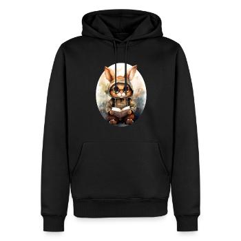 Lièvre - Sweat à capuche Premium bio Homme - noir - Devant - Nico (187cm)