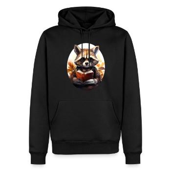 Raton laveur - Sweat à capuche Premium bio Homme - noir - Devant - Nico (187cm)