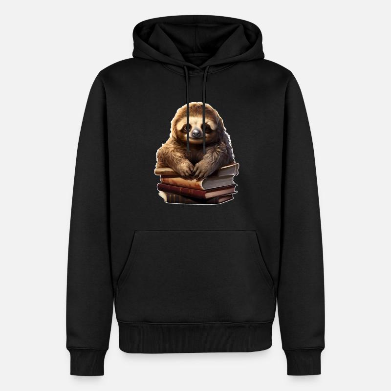 Faultier - Männer Premium Bio Hoodie - Schwarz