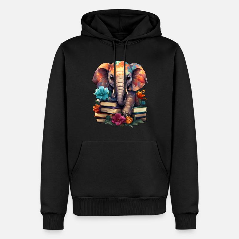 Elefant - Männer Premium Bio Hoodie - Schwarz