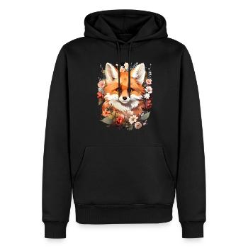 Fuchs - Männer Premium Bio Hoodie - Schwarz - Vorne - Nico (187cm)