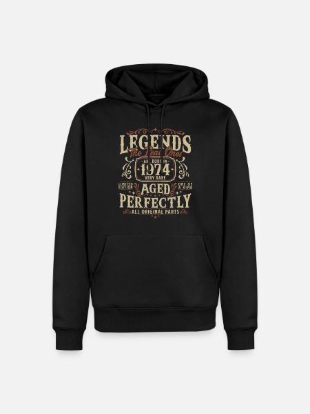 1974 Jahrgang geboren Legenden Geburtstag Geschenk - Herre Premium økologisk hoodie - sort