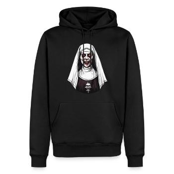 Horror Nonne Halloween Grusel Creepy - Männer Premium Bio Hoodie - Schwarz - Vorne - Nico (187cm)