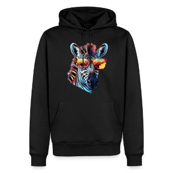 Zebra Sonnenbrille - Männer Premium Bio Hoodie - Schwarz - Vorne - Nico (187cm)