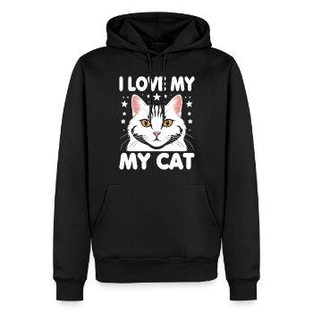 I love my cat - Men’s Premium Organic Hoodie - black - Front - Nico (187cm)