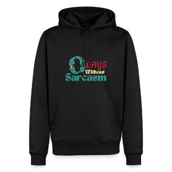 0 jours sans sarcasme humour sarcastique drôle - Sweat à capuche Premium bio Homme - noir - Devant - Nico (187cm)