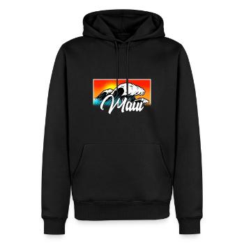 Maui Hawaii Surfen 70er Jahre Strand retro vintage - Männer Premium Bio Hoodie - Schwarz - Vorne - Nico (187cm)