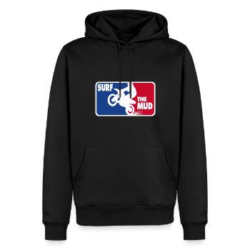 Surf the Mud - for bikers - Männer Premium Bio Hoodie - Schwarz - Vorne - Nico (187cm)