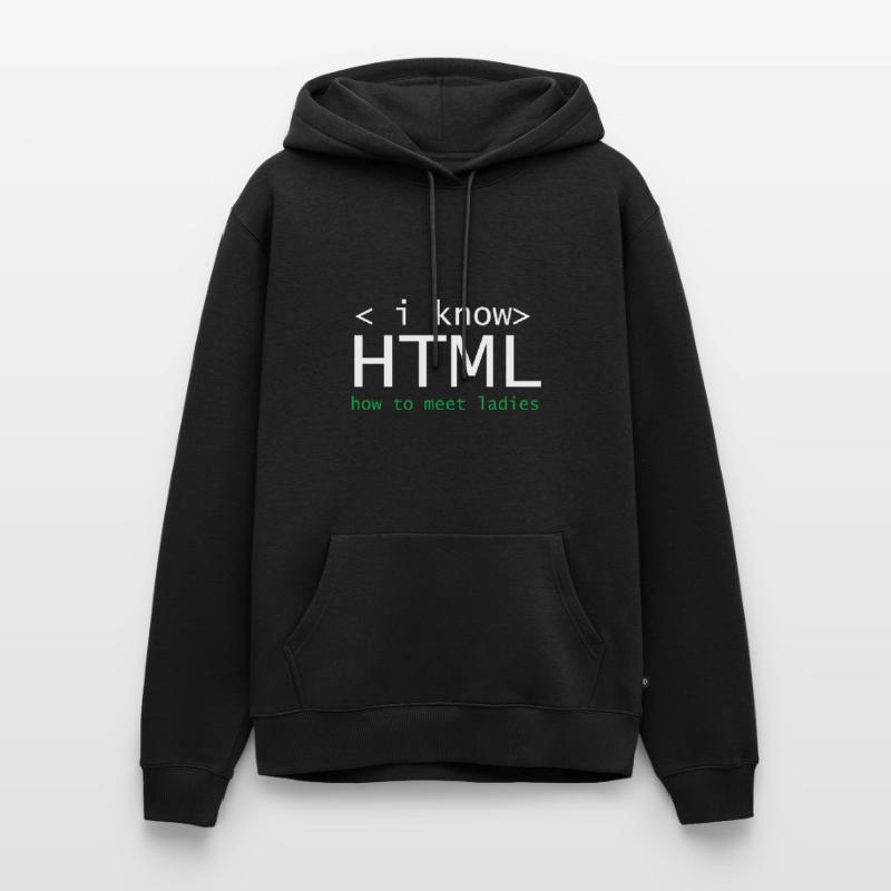 HTML Editor Hypertext Markup Language Web Document Men’s Premium Organic Hoodie