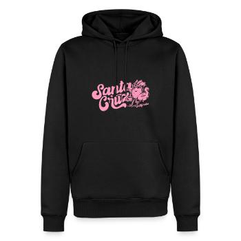 Santa Cruz Californie vintage rétro surfing ville - Sweat à capuche Premium bio Homme - noir - Devant - Nico (187cm)