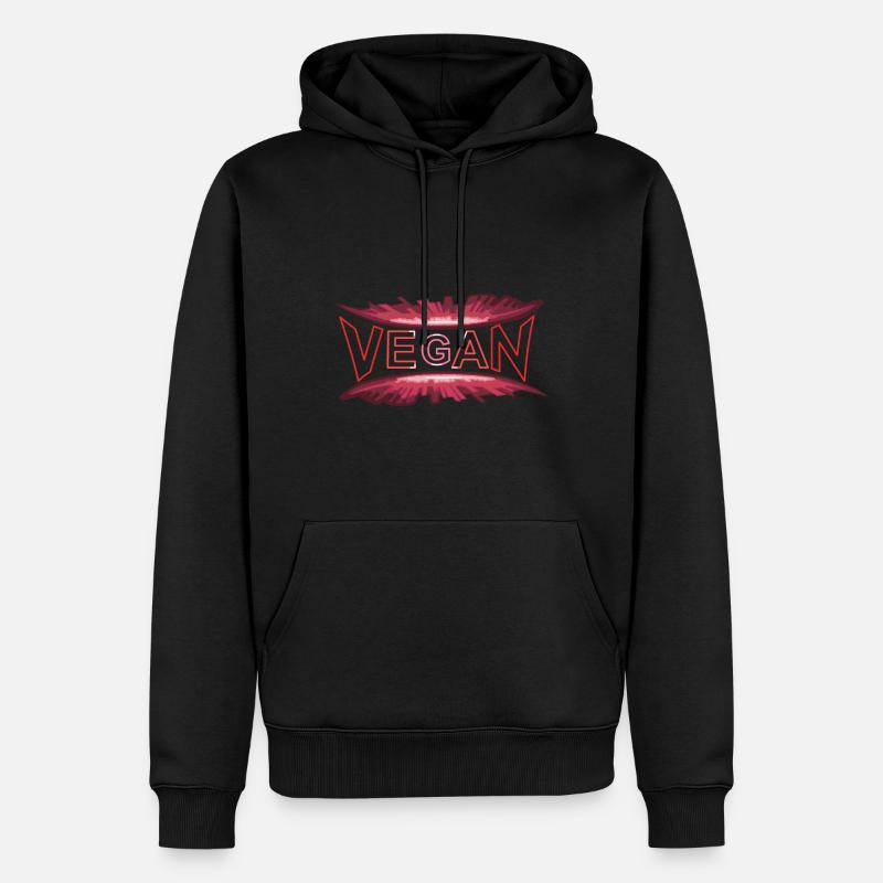 VEGAN-dynamic-style red - Männer Premium Bio Hoodie - Schwarz