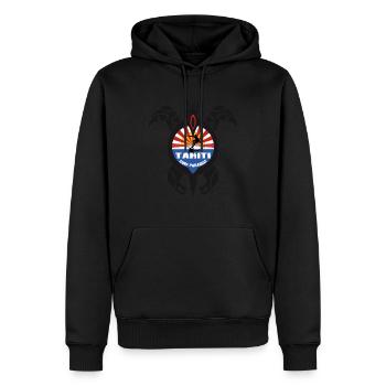 tahiti turtle - Sweat à capuche Premium bio Homme - noir - Devant - Nico (187cm)