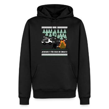 Feuerwehr Weihnachten - Männer Premium Bio Hoodie - Schwarz - Vorne - Nico (187cm)