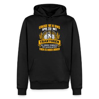 Landwirt Bauer Traktor Traktoren - Männer Premium Bio Hoodie - Schwarz - Vorne - Nico (187cm)