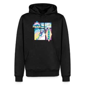 Peak to creek - Sweat à capuche Premium bio Homme - noir - Devant - Nico (187cm)