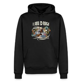 I sell drugs (with a valid prescription) - Men’s Premium Organic Hoodie - black - Front - Nico (187cm)