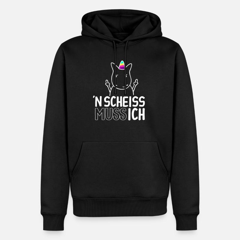 n Scheiß muss ich - Männer Premium Bio Hoodie - Schwarz