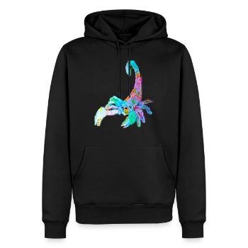 Bunter Skorpion - Männer Premium Bio Hoodie - Schwarz - Vorne - Nico (187cm)