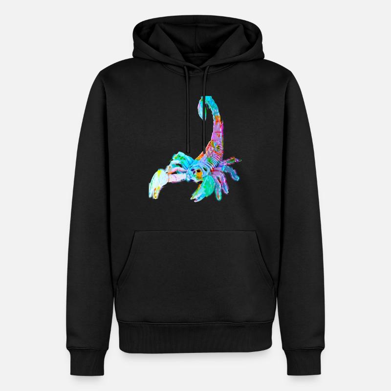 Bunter Skorpion - Männer Premium Bio Hoodie - Schwarz
