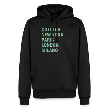 Metropole Cottbus - Männer Premium Bio Hoodie - Schwarz - Vorne - Nico (187cm)