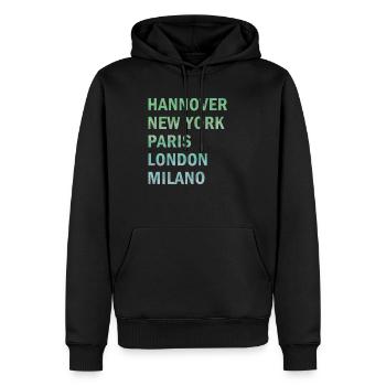 Metropole Hannover - Männer Premium Bio Hoodie - Schwarz - Vorne - Nico (187cm)