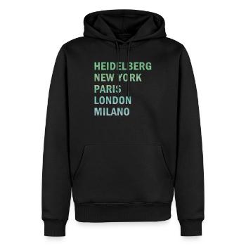 Metropole Heidelberg - Männer Premium Bio Hoodie - Schwarz - Vorne - Nico (187cm)