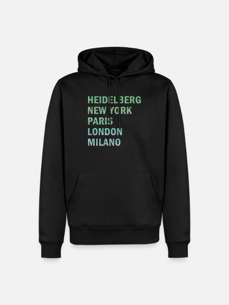 Metropole Heidelberg - Männer Premium Bio Hoodie - Schwarz