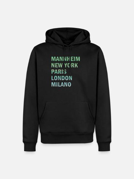 Metropole Mannheim - Männer Premium Bio Hoodie - Schwarz