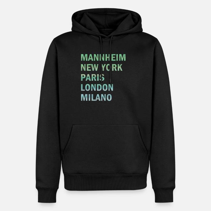 Metropole Mannheim - Männer Premium Bio Hoodie - Schwarz