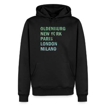 Metropole Oldenburg - Männer Premium Bio Hoodie - Schwarz - Vorne - Nico (187cm)