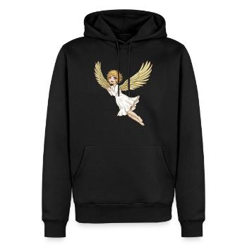 Ange de Noël - Sweat à capuche Premium bio Homme - noir - Devant - Nico (187cm)