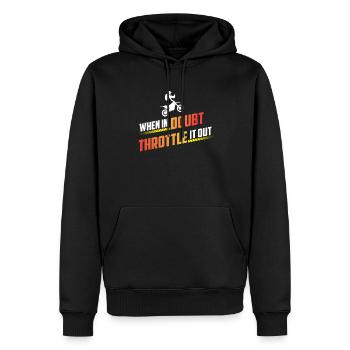 Dirt Bike - When In Doubt Throttle it out - Men’s Premium Organic Hoodie - black - Front - Nico (187cm)