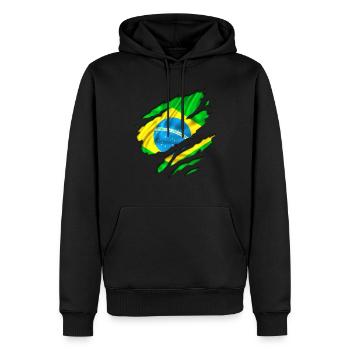 brazilien countries football - Männer Premium Bio Hoodie - Schwarz - Vorne - Nico (187cm)