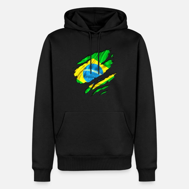 brasil brazil brésil - Sweat à capuche Premium bio Homme - noir