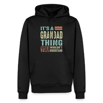 Grandad Thing - Men’s Premium Organic Hoodie - black - Front - Nico (187cm)
