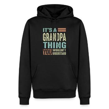 Grandpa Thing - Men’s Premium Organic Hoodie - black - Front - Nico (187cm)