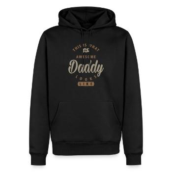 Awesome Daddy - Men’s Premium Organic Hoodie - black - Front - Nico (187cm)