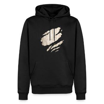 cheval des les modèle nature texture - Sweat à capuche Premium bio Homme - noir - Devant - Nico (187cm)