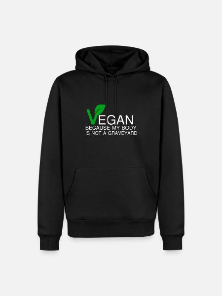 VEGAN, PONIEWAŻ MOJE CIAŁO TO NIE GRAVEYARD - Ekologisk premiumluvtröja herr - svart