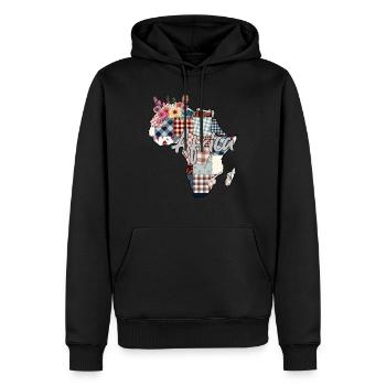 Africa Fabric Map - Men’s Premium Organic Hoodie - black - Front - Nico (187cm)