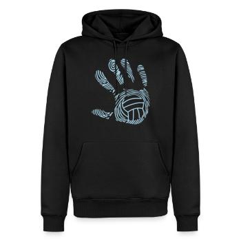 volleyball waterpolo empreinte main - Sweat à capuche Premium bio Homme - noir - Devant - Nico (187cm)