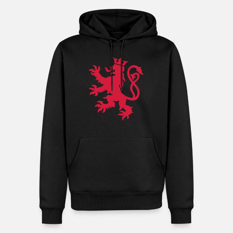 lion du luxembourg symbole drapeau - Sweat à capuche Premium bio Homme - noir